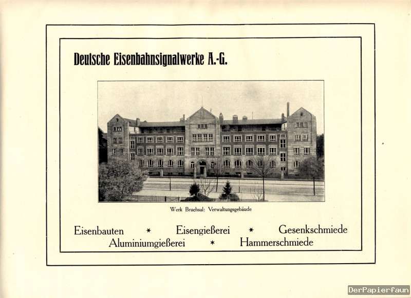 Eisenbahn Signal Werke Bruchsal Gießerei Schmiede 1926