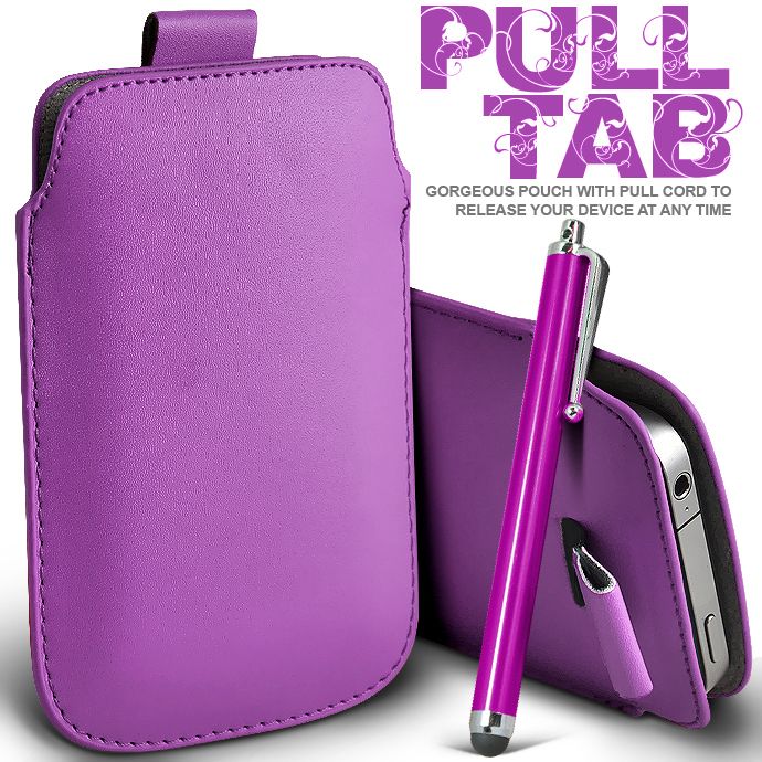 CUSTODIA LEGGERA VIOLA DI PELLE CASE+PENNINO PER ALCATEL OT 991