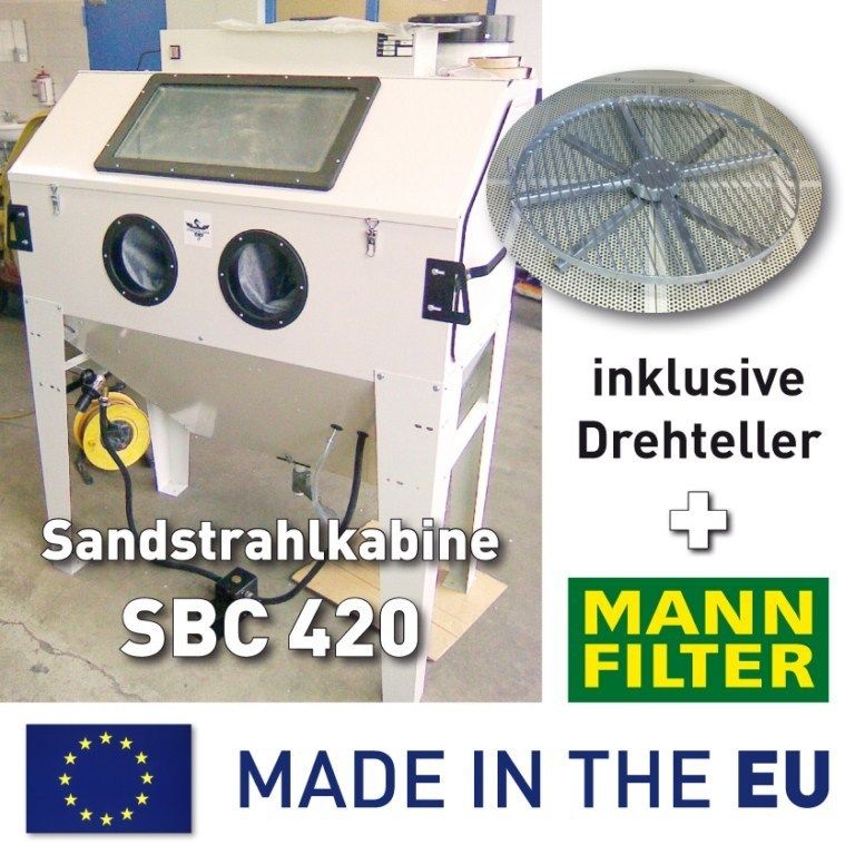 49 Sandstrahlkabine 420 15 Sandstrahlgerät + Drehteller