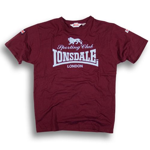 LONSDALE T Shirt Sporting Club   Oxblood